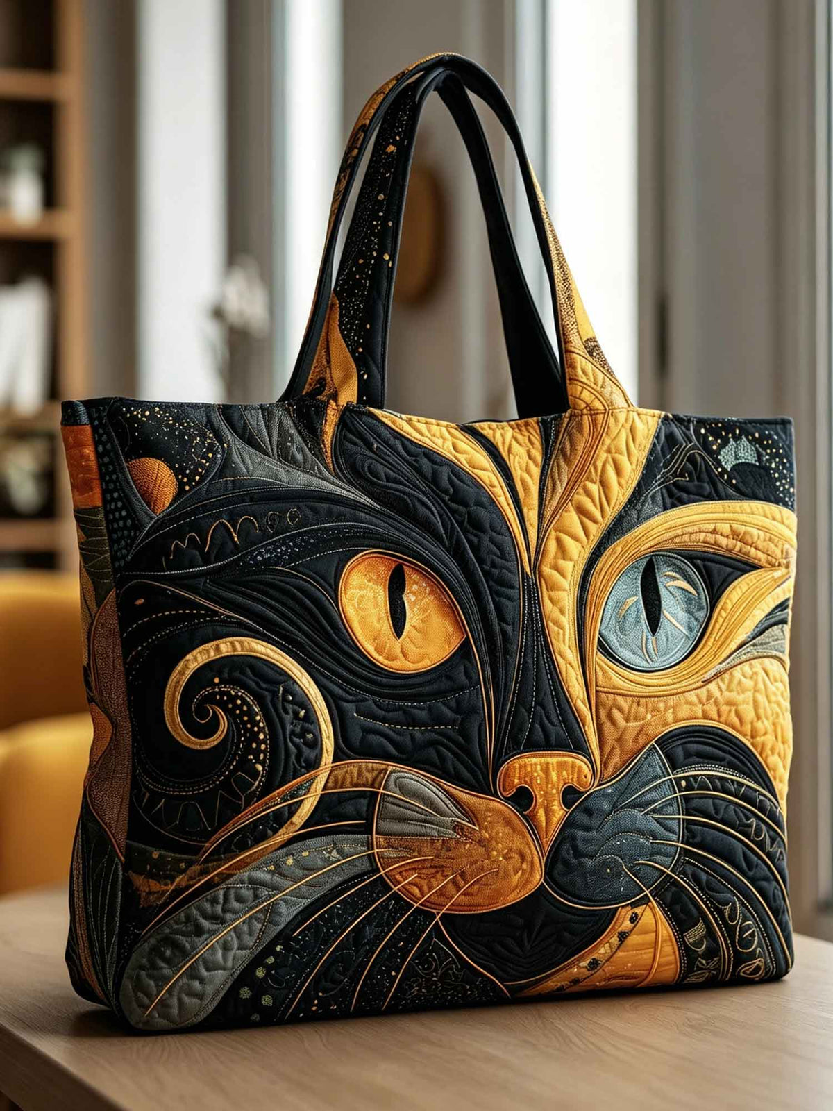 Catitude Quilted Tote Bag