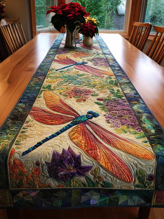 Dragonfly Glow Quilted Table Runner