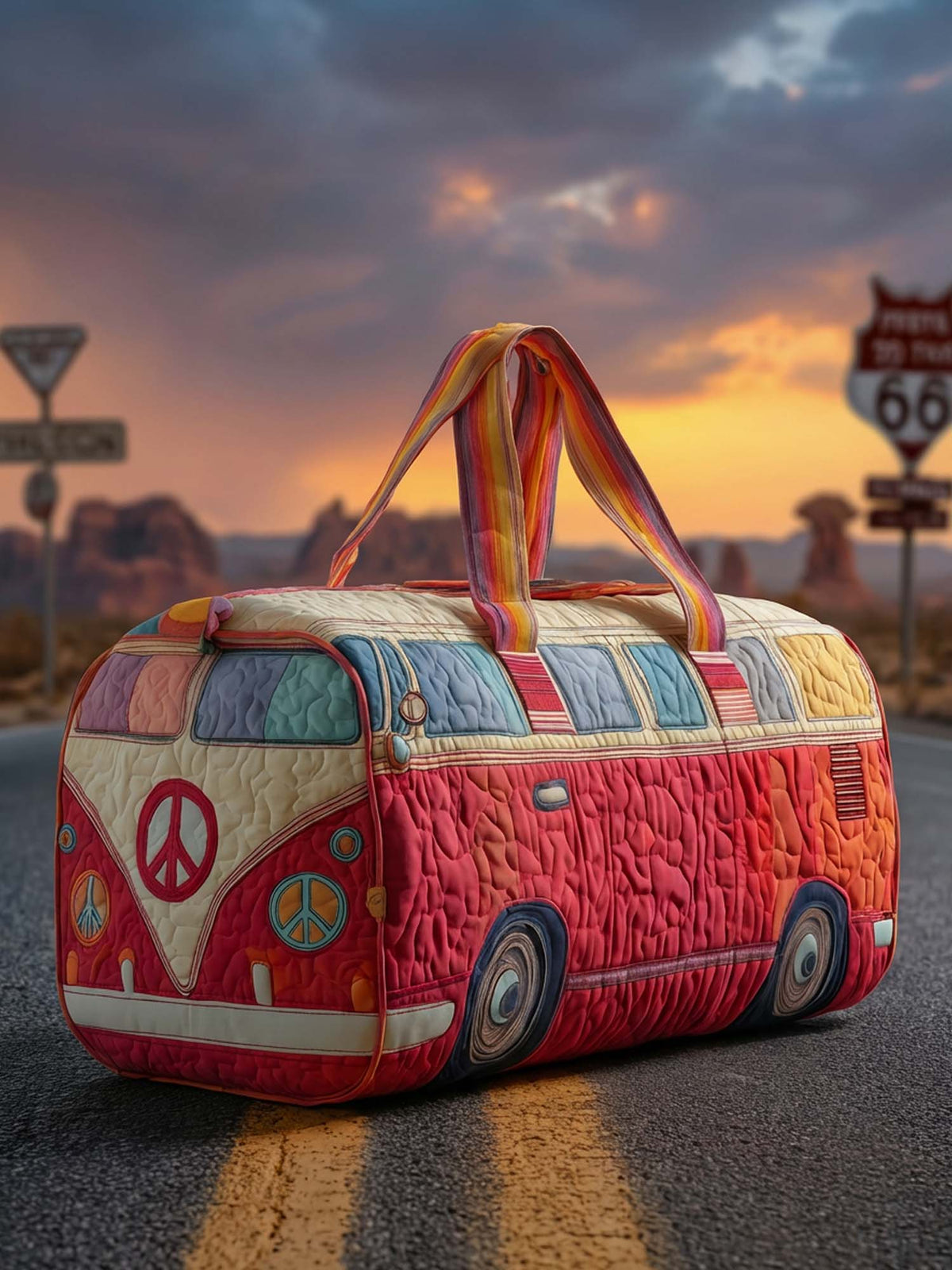 Hippie Van Quilted Duffle Bag