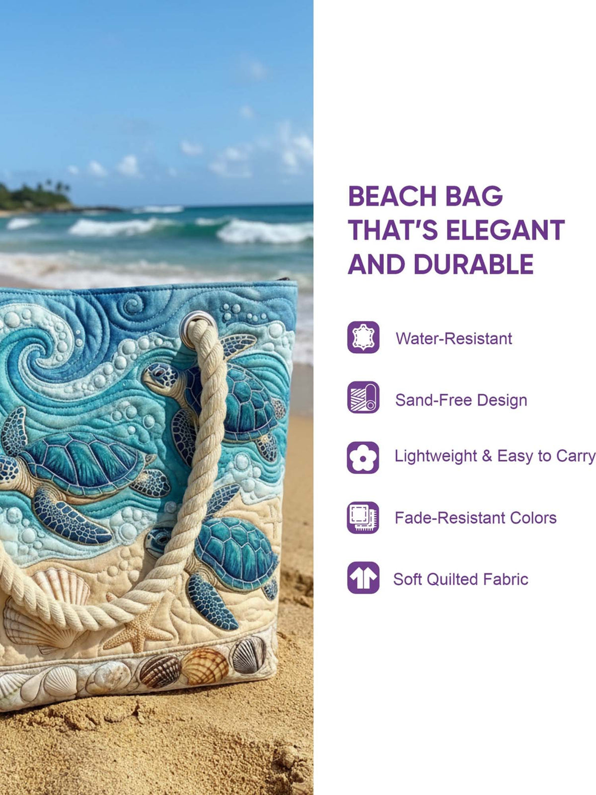 Hippie Van Quilted Beach Bag