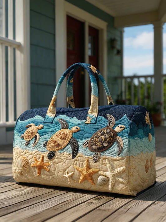 Turtle-Patterned Travel Bag