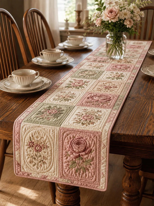 Cottagecore Floral Quilted Table Runner