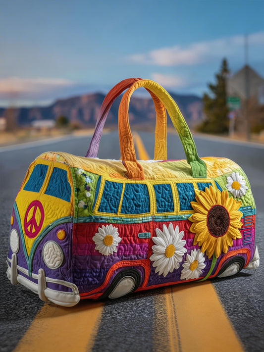 Rainbow Hippie Style Quilted Travel Bag