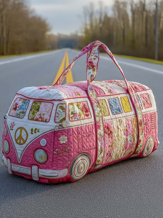 Hippie Van Peace Quilted Duffle Bag