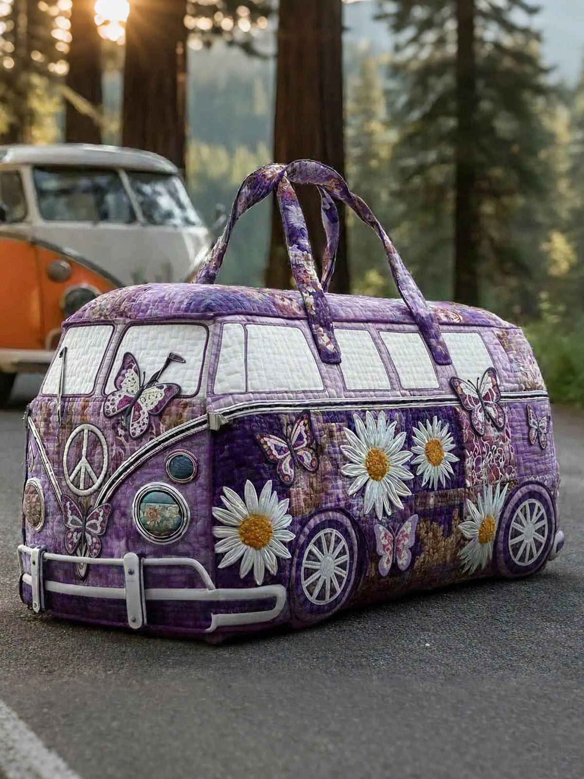 Hippie Van Quilted Duffle Bag