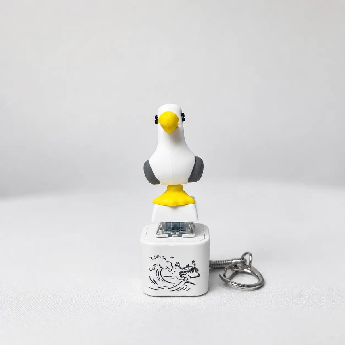 😆Seagull MINE! Button Keychain-Real Sound & LED Light