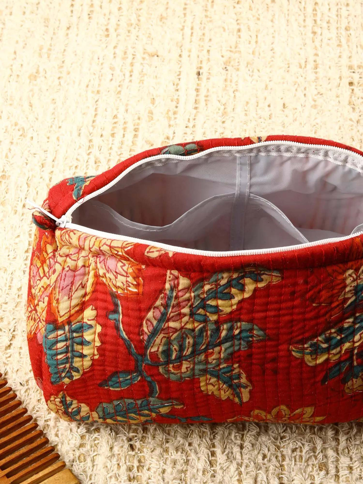 Sheep Heaven Cotton Quilted Cosmetic Bag
