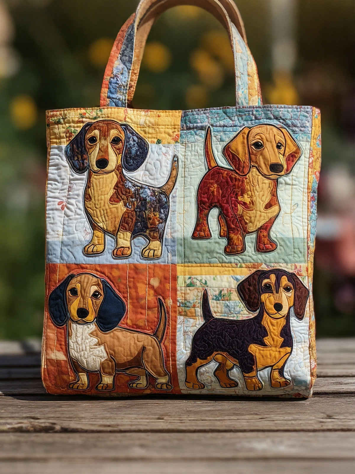 Dachshund Quilted Tote Bag