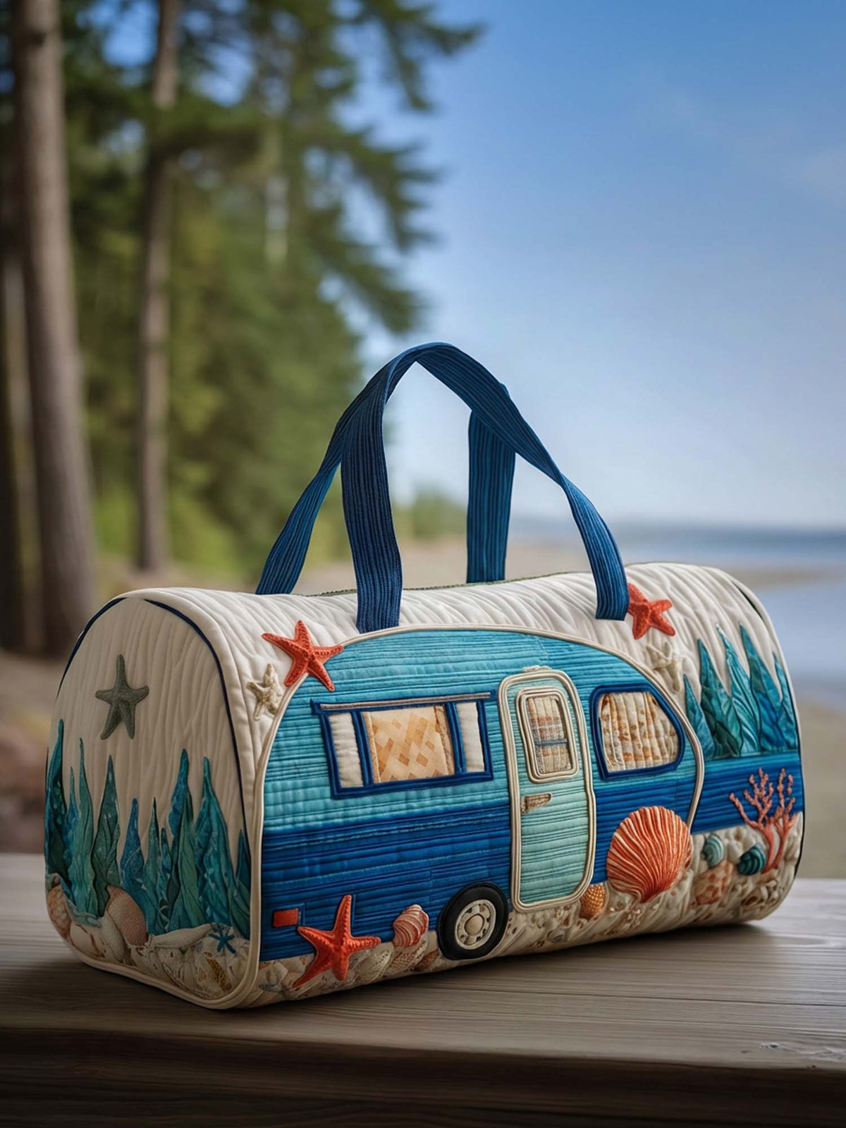 Beachside Trailer Quilted Duffle Bag